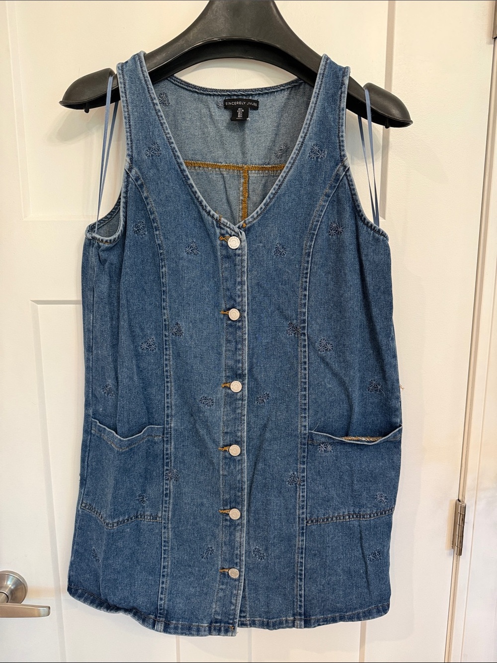 Sincerely Jules Medium Wash Blue Denim Dress | Size L